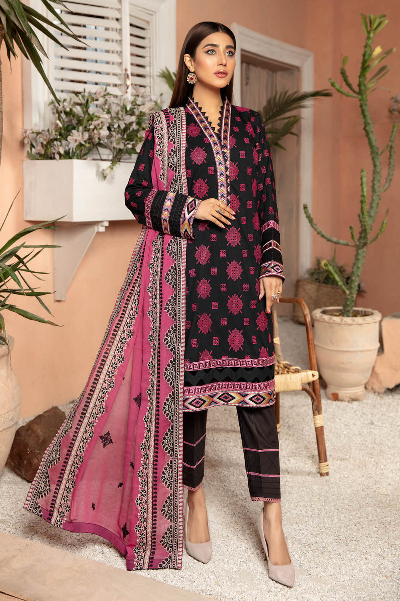 Adan's-Nero by Carol Adan's Libas Embroidered Lawn Stitched Suit